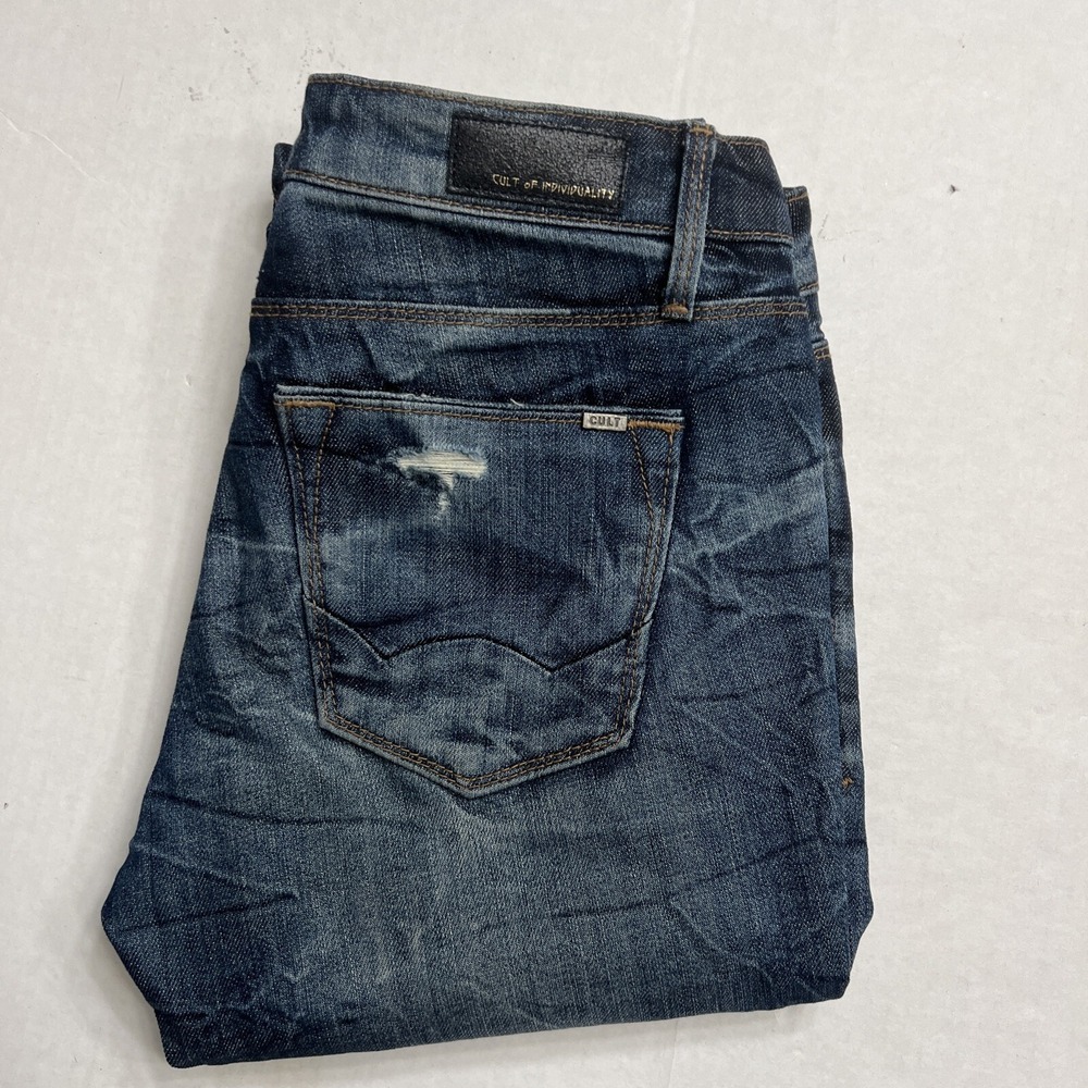Cult of Individuality Womens Size 25‎ Jeans Moto Mid Rise Distress Skinny *READ*